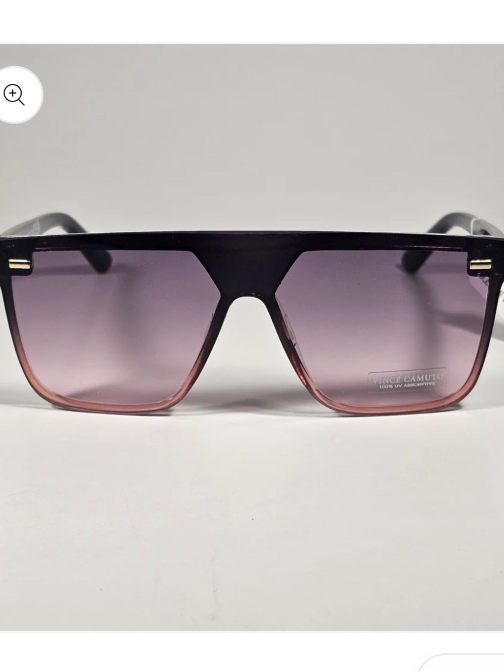 Vince Camuto VC1067 OX Shield Flat Top Sunglasses Black And Pink Smoke Gradient